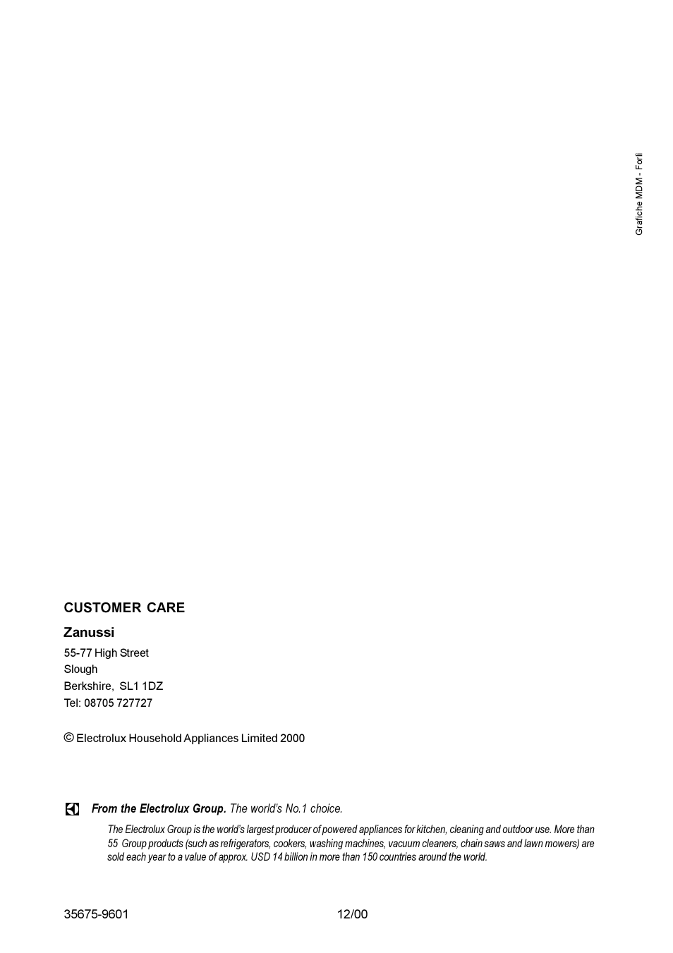 Zanussi ZGG642C User Manual | Page 16 / 16