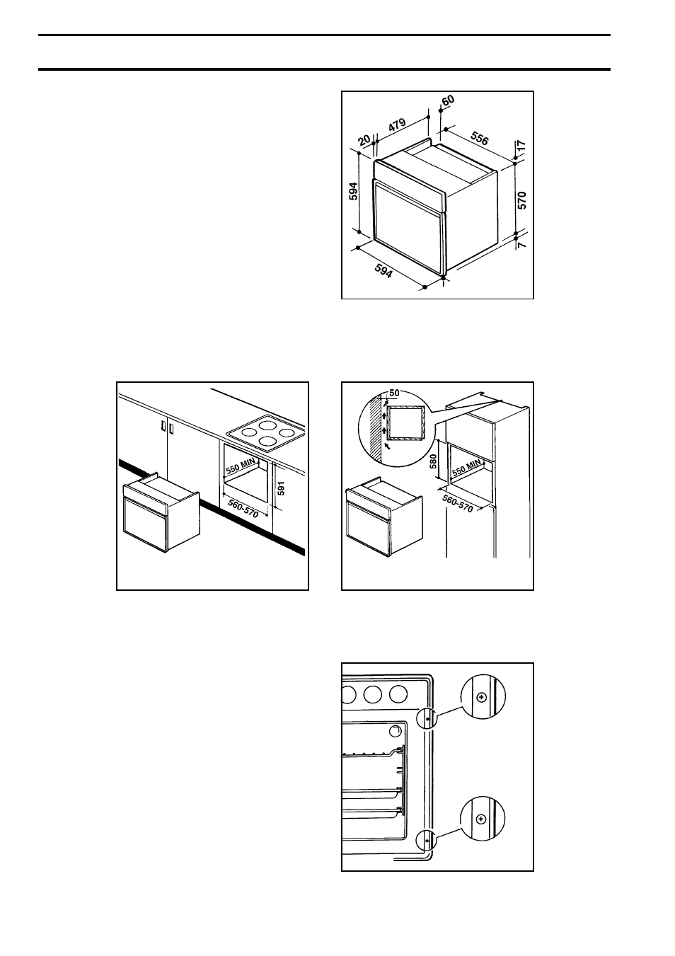 Building in, Securing the oven to the cabinet | Zanussi BST 6 User Manual | Page 21 / 21