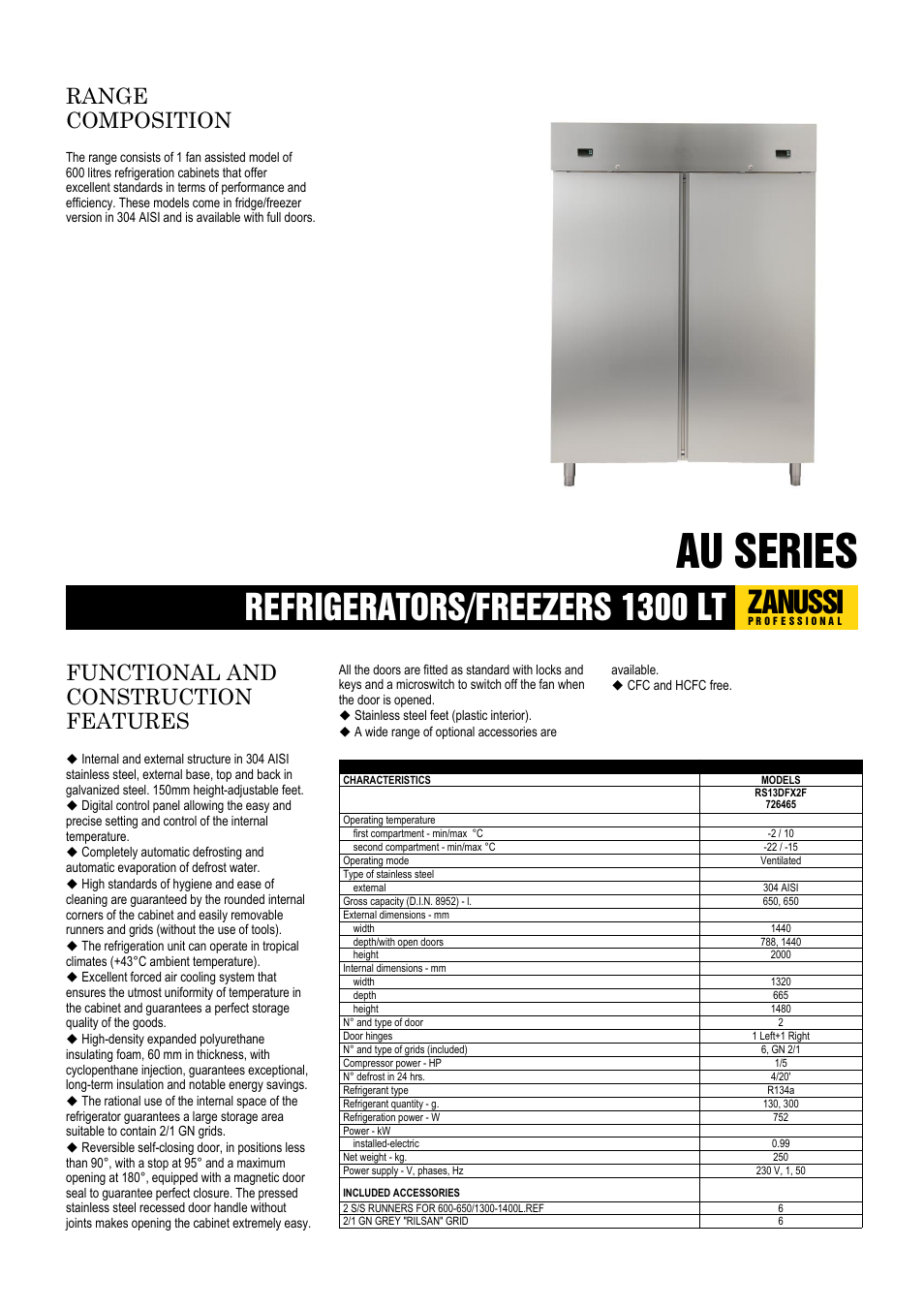 Zanussi 726465 User Manual | 2 pages