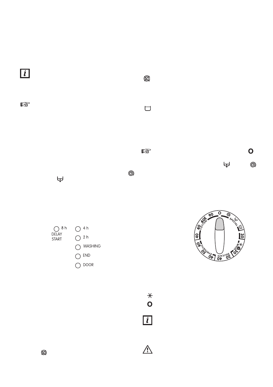 6 button ”delay start, 7 programme progress display, 8 spin speed or function | 9 programme selector | Zanussi ZWC 1300W User Manual | Page 7 / 24