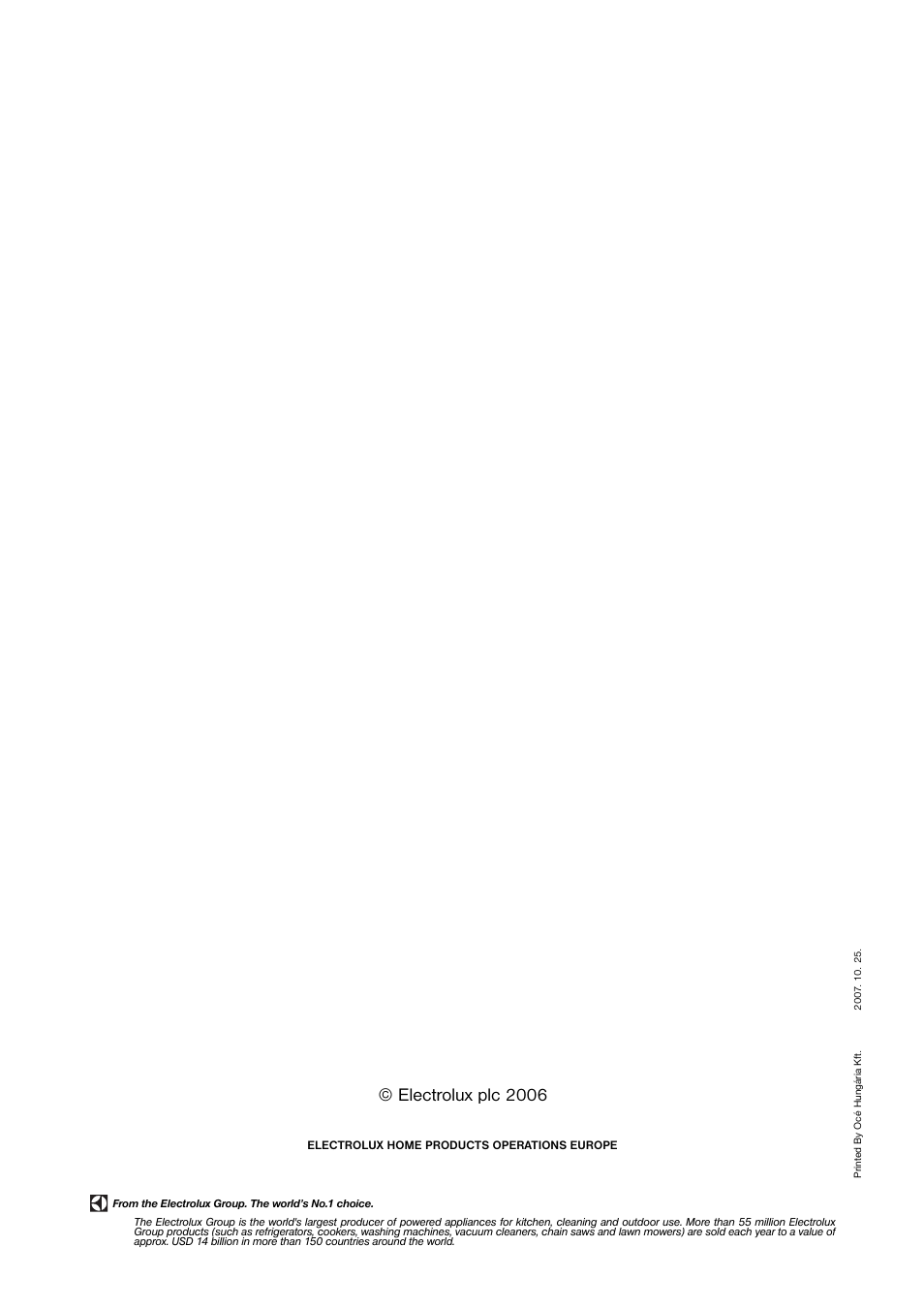 Electrolux plc 2006 | Zanussi ZRB 8441 W User Manual | Page 24 / 24