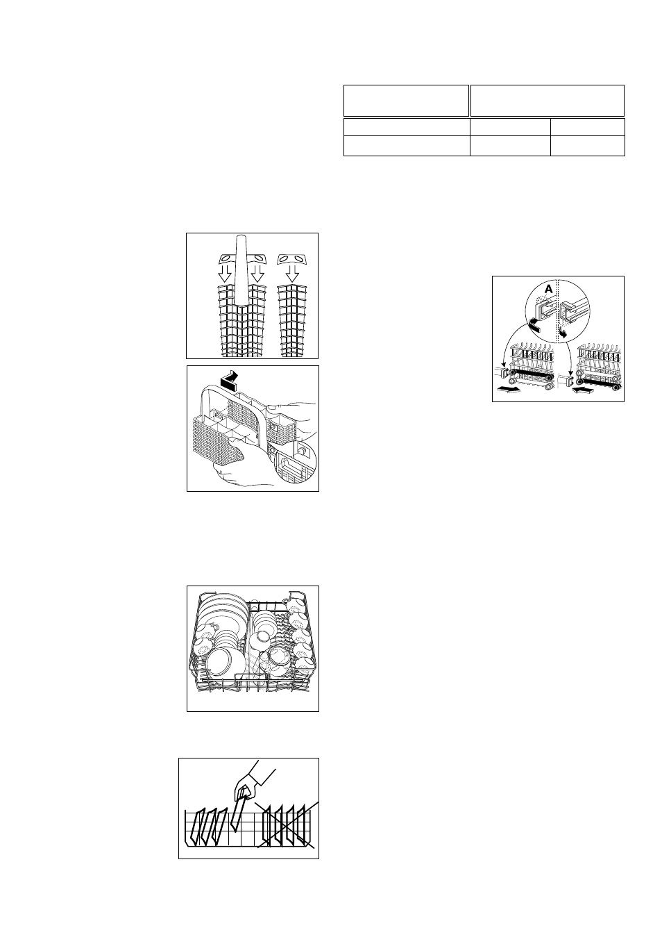 The cutlery basket, The upper basket, Adjusting the height of the upper basket | Zanussi ZSF 6120 User Manual | Page 9 / 24