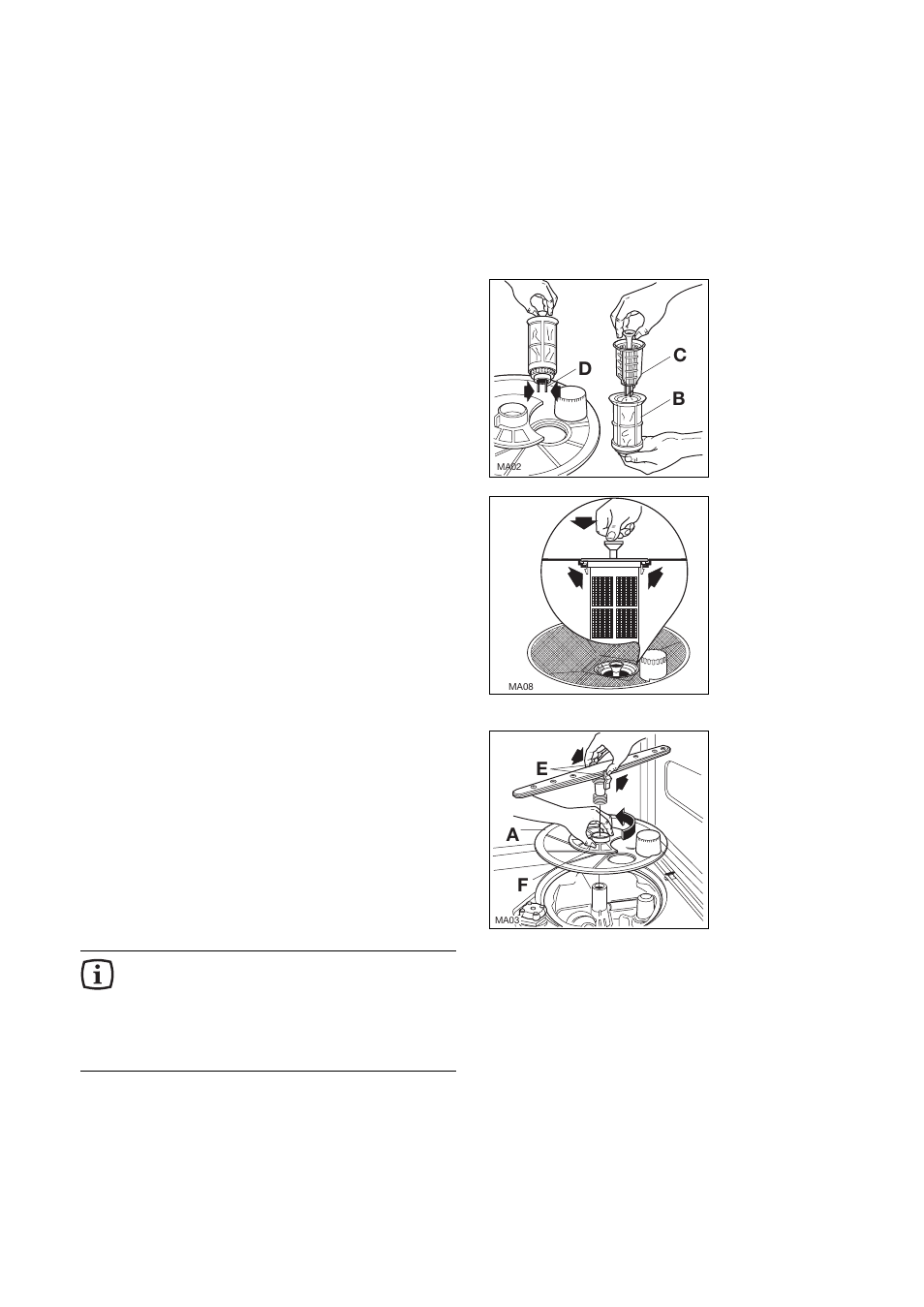 Maintenance and cleaning, Internal cleaning, Cleaning the central filters | Cleaning the large filter | Zanussi DWS 39 User Manual | Page 14 / 24