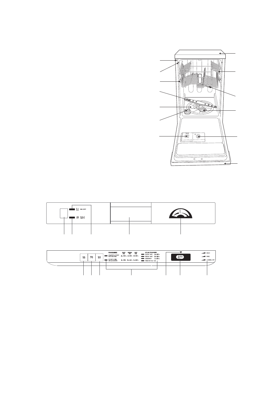 Description of the appliance the control panel | Zanussi DWS 39 User Manual | Page 4 / 24