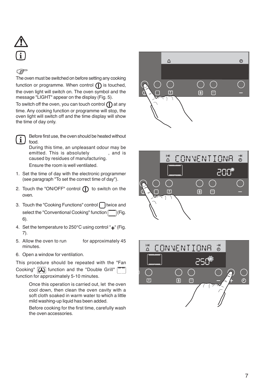 Before the first use of the oven | Zanussi ZBP 1165 User Manual | Page 7 / 36