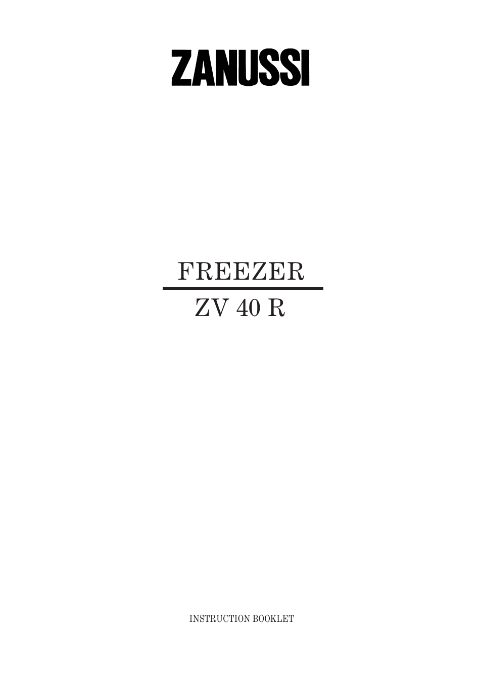 Zanussi ZV 40 R User Manual | 16 pages