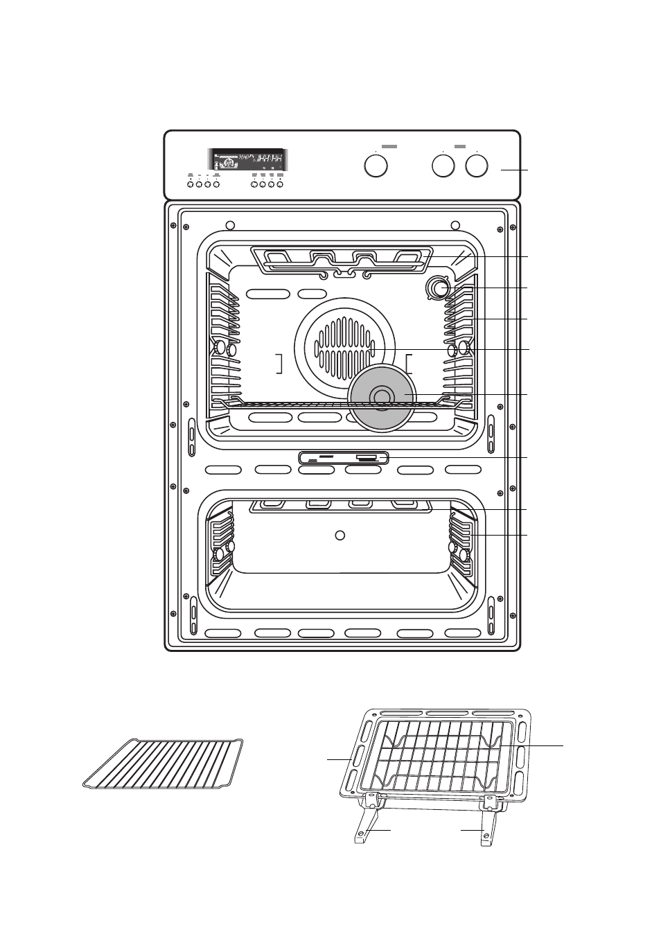 Description of the oven, Main oven lower oven | Zanussi ZDM 891 User Manual | Page 4 / 31