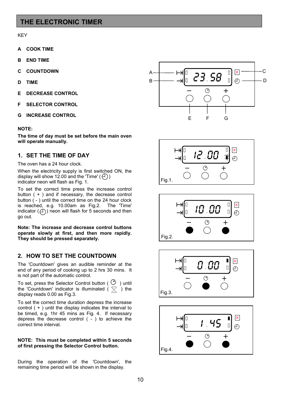 The electronic timer | Zanussi 311608901 User Manual | Page 10 / 60