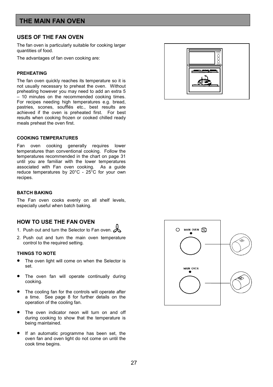 The main fan oven | Zanussi 311608901 User Manual | Page 27 / 60