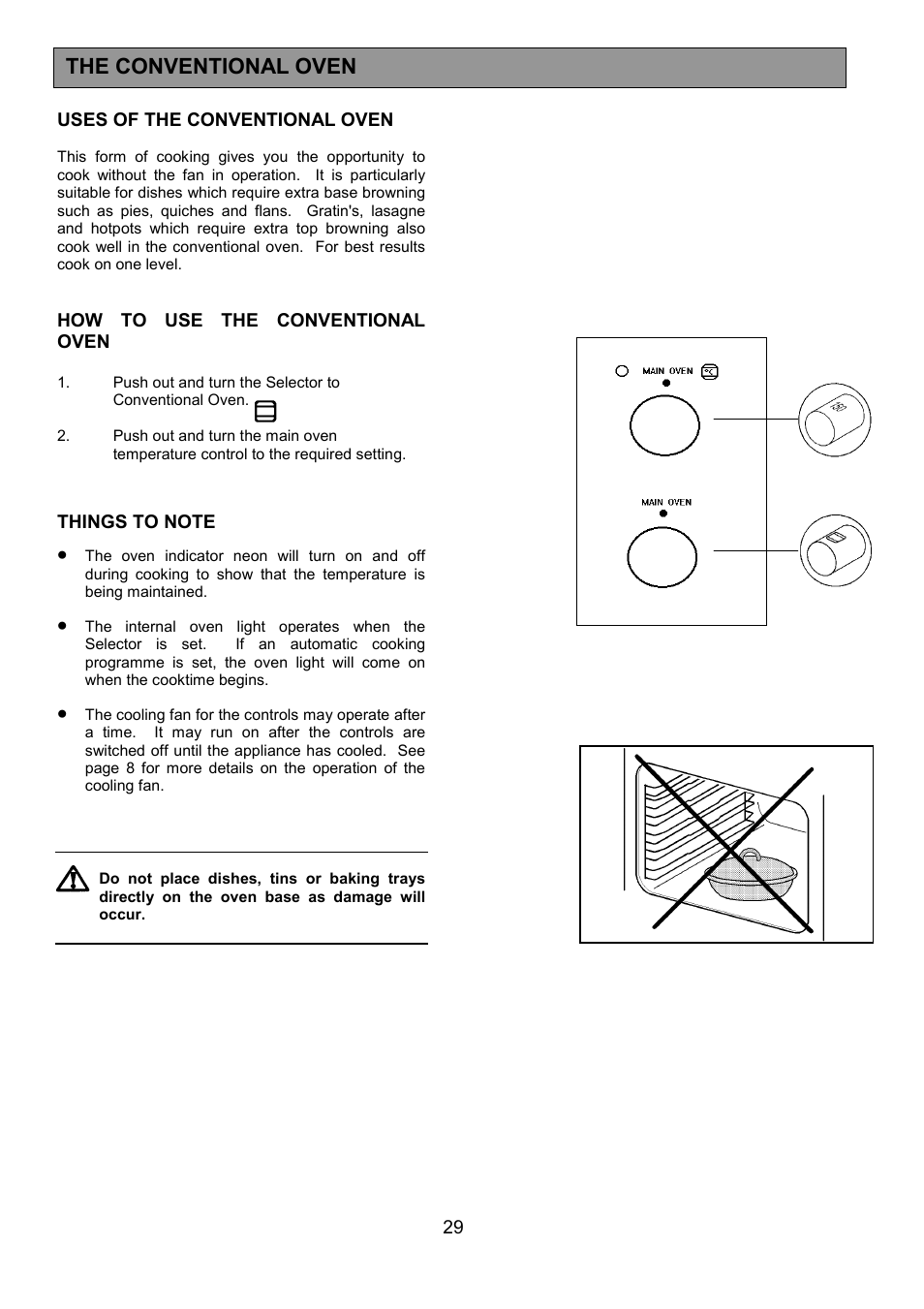 The conventional oven | Zanussi 311608901 User Manual | Page 29 / 60