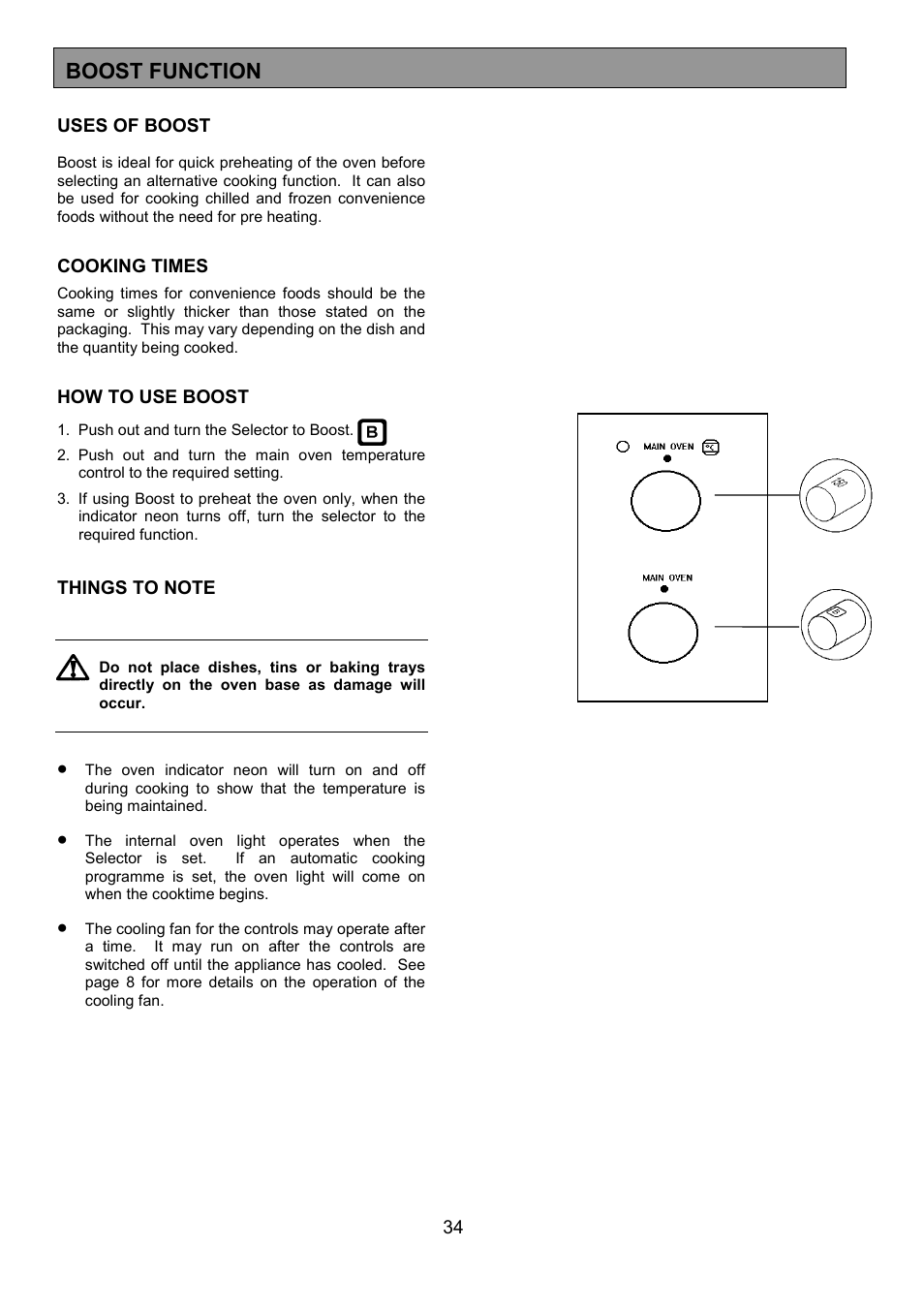 Boost function | Zanussi 311608901 User Manual | Page 34 / 60