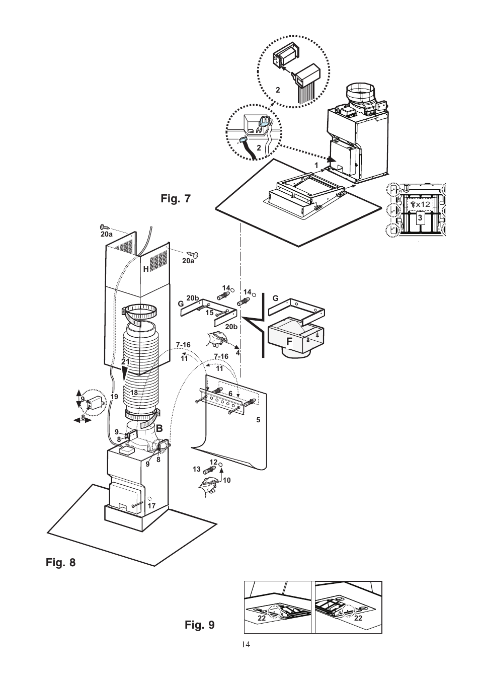 Fig. 7 fig. 8, Fig. 9 | Zanussi ZHC 955 User Manual | Page 14 / 16