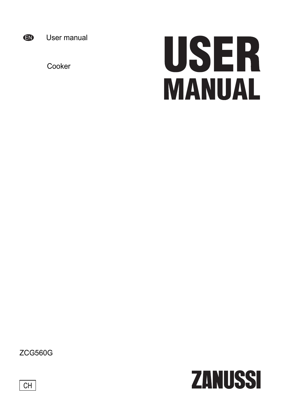 Zanussi ZCG560G User Manual | 20 pages