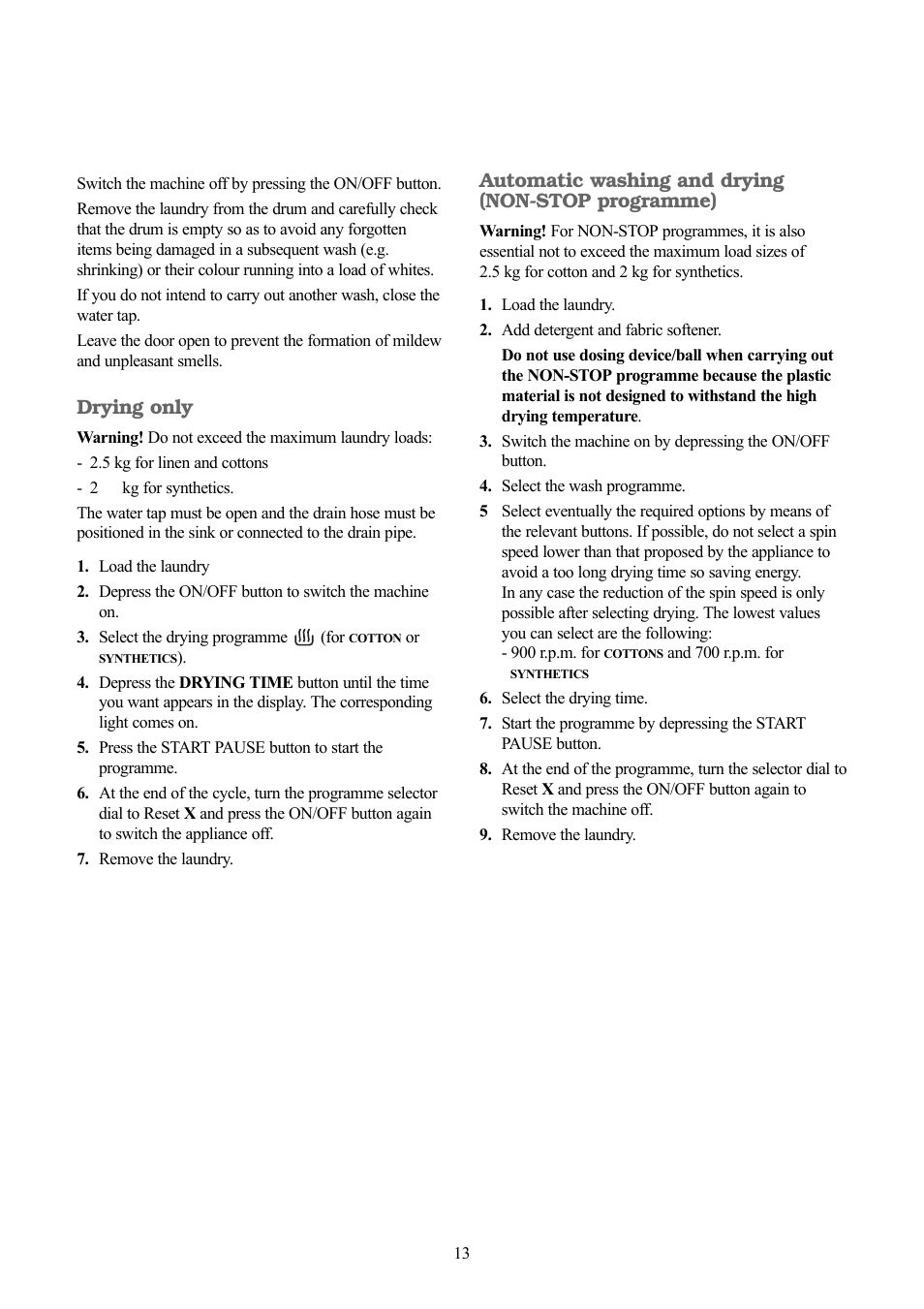 Zanussi jetstream ZJD12191 User Manual | Page 13 / 32