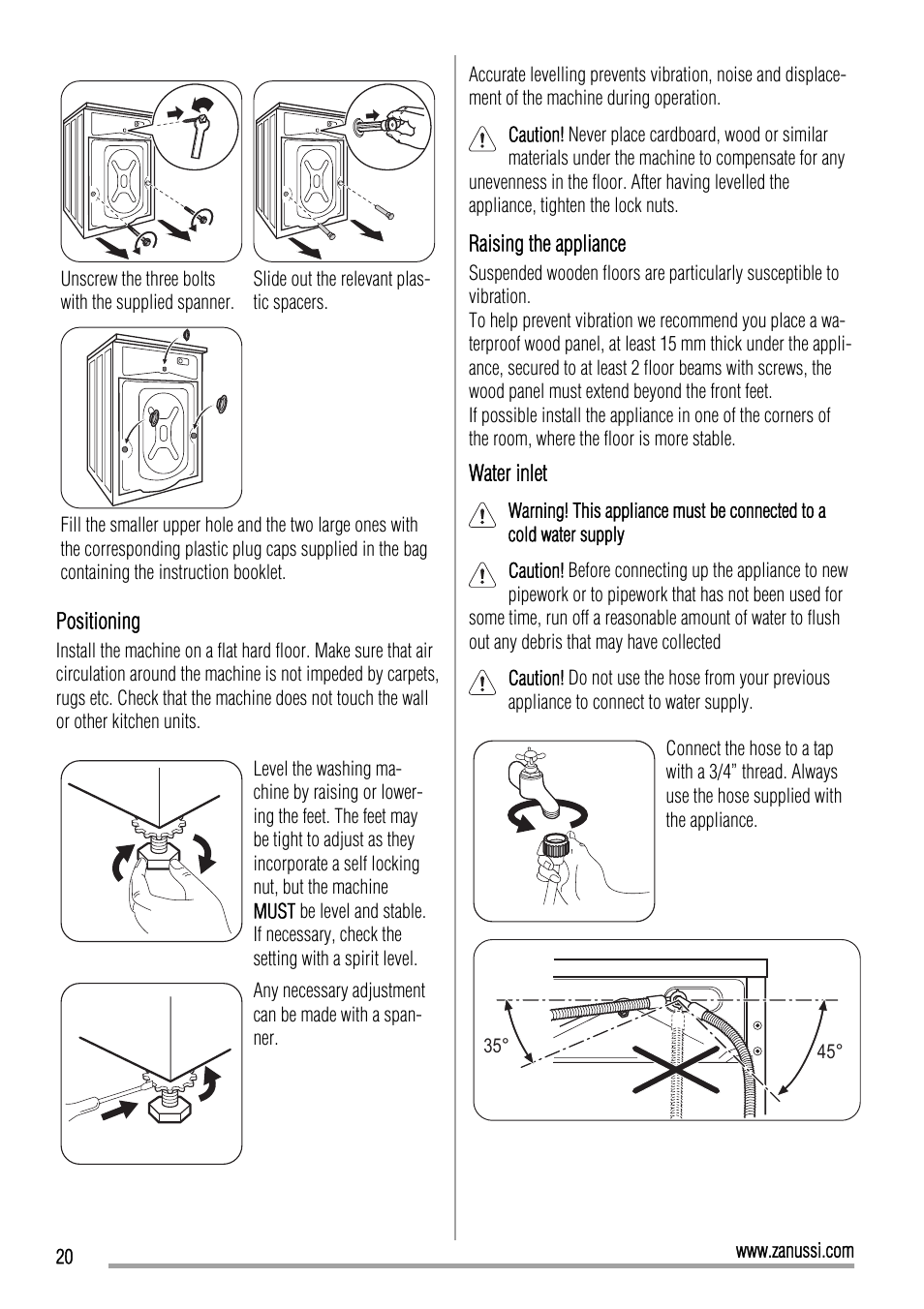 Zanussi ZWI 71201 WA User Manual | Page 20 / 28