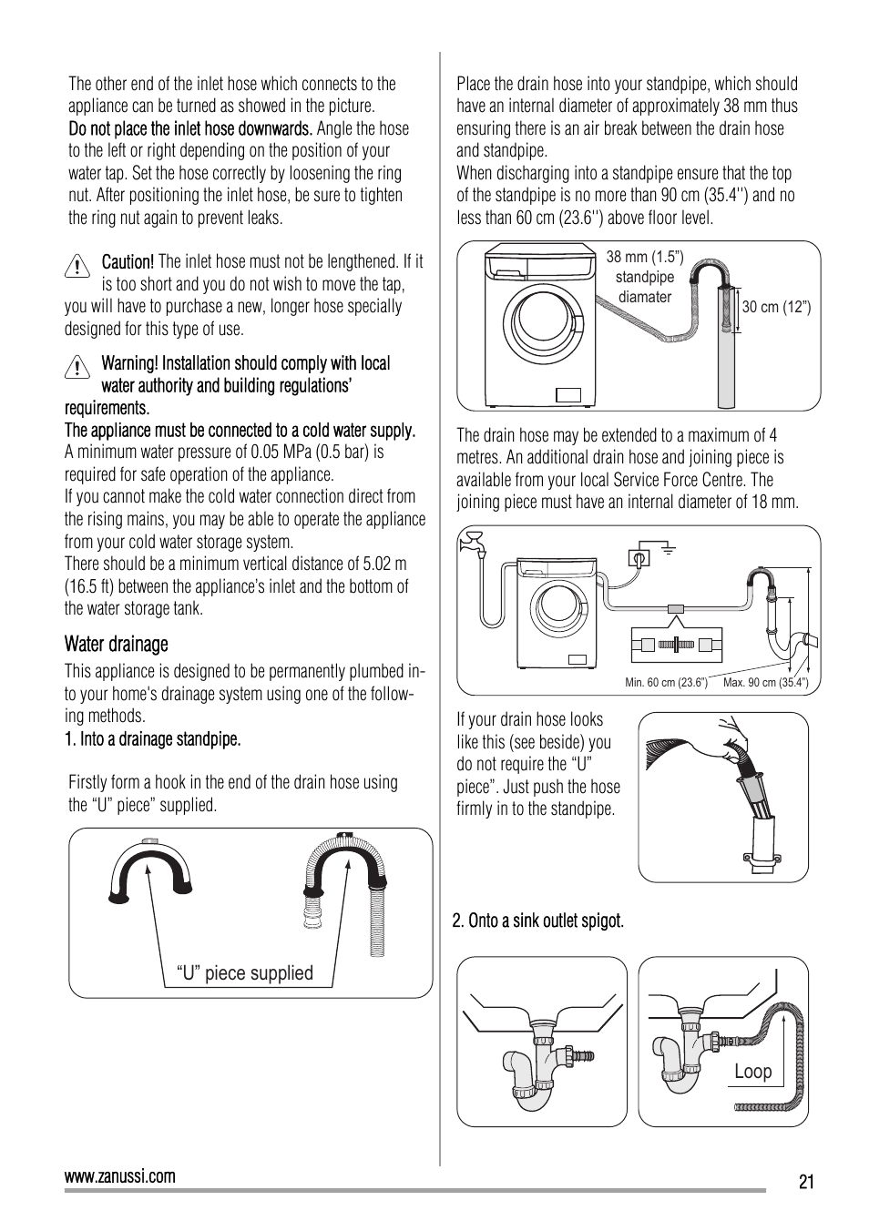 Zanussi ZWI 71201 WA User Manual | Page 21 / 28