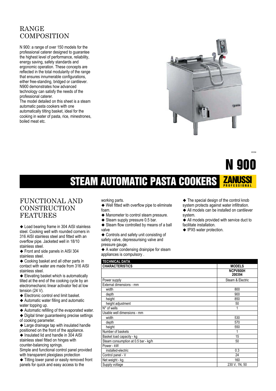 Zanussi 200394 User Manual | 2 pages