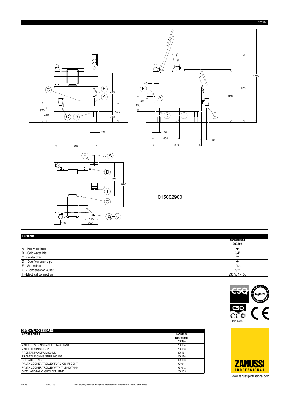 Zanussi | Zanussi 200394 User Manual | Page 2 / 2