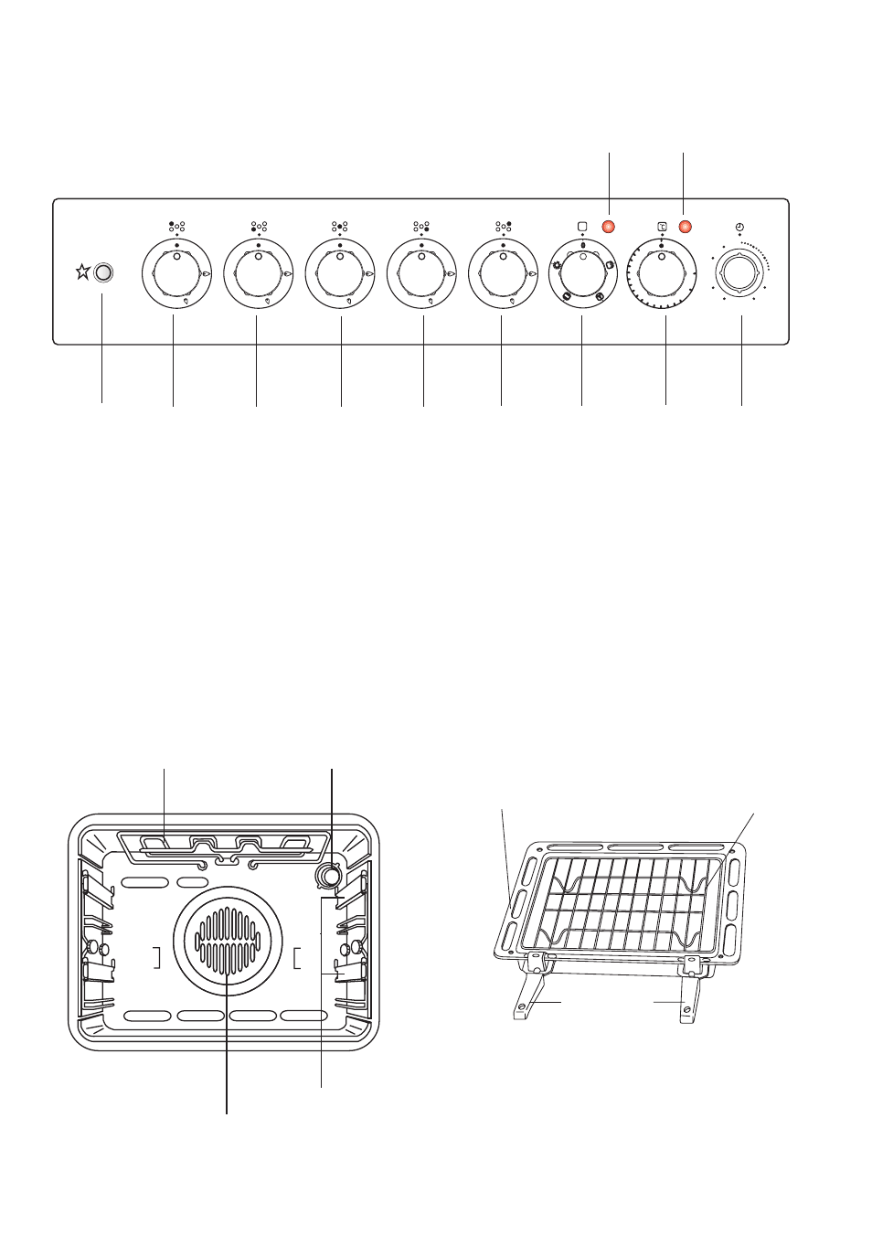 Control panel, The oven cavity, Accessories | The oven cavity accessories | Zanussi ZCM 700 X User Manual | Page 5 / 32