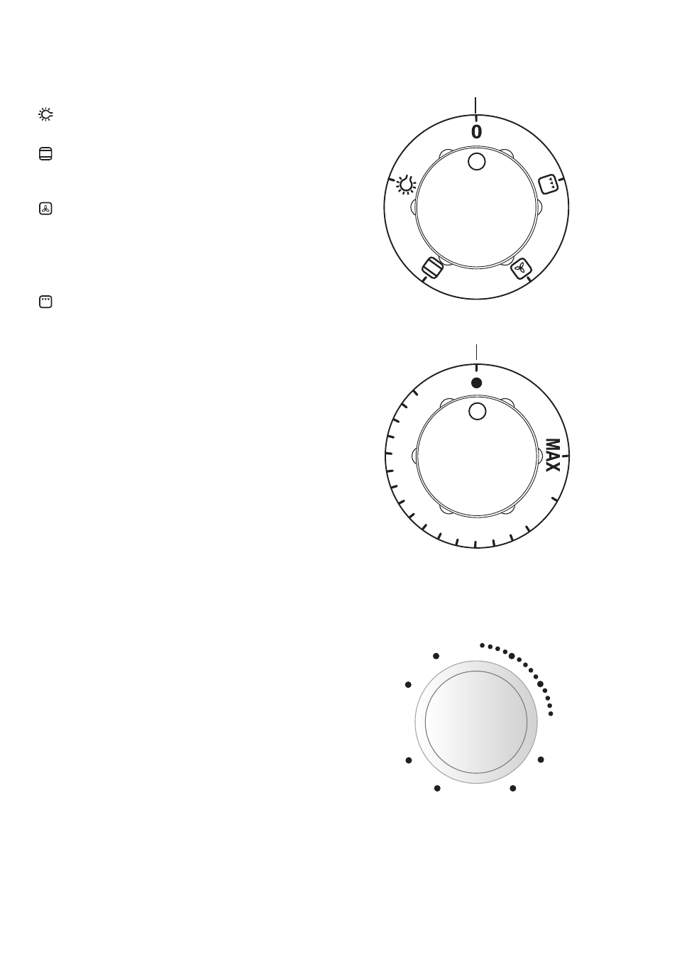 Electric oven, Oven function control knob, Thermostat control knob | Minute minder | Zanussi ZCM 700 X User Manual | Page 7 / 32