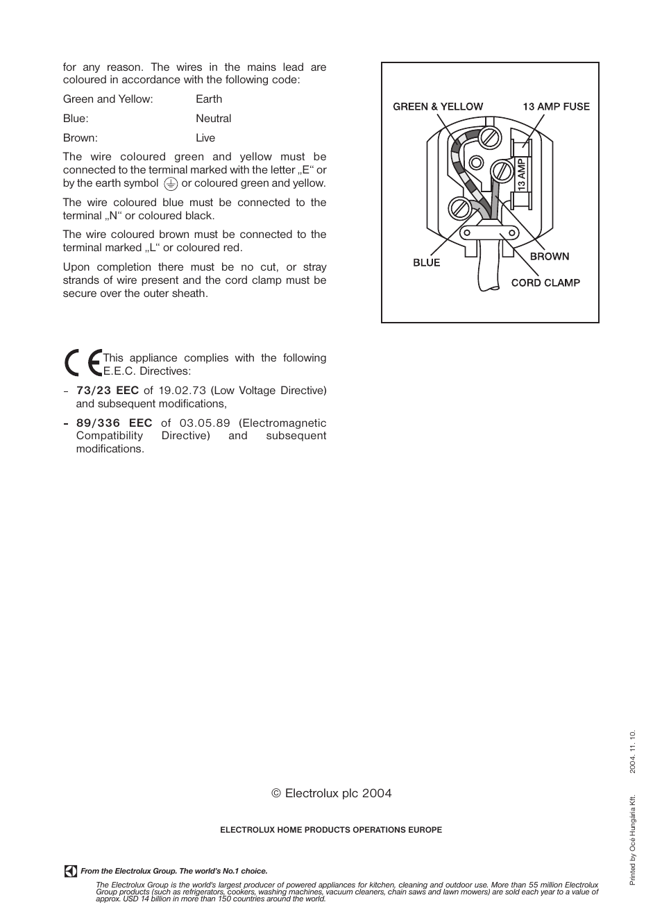 Electrolux plc 2004 | Zanussi ZEUT 6245 User Manual | Page 16 / 16