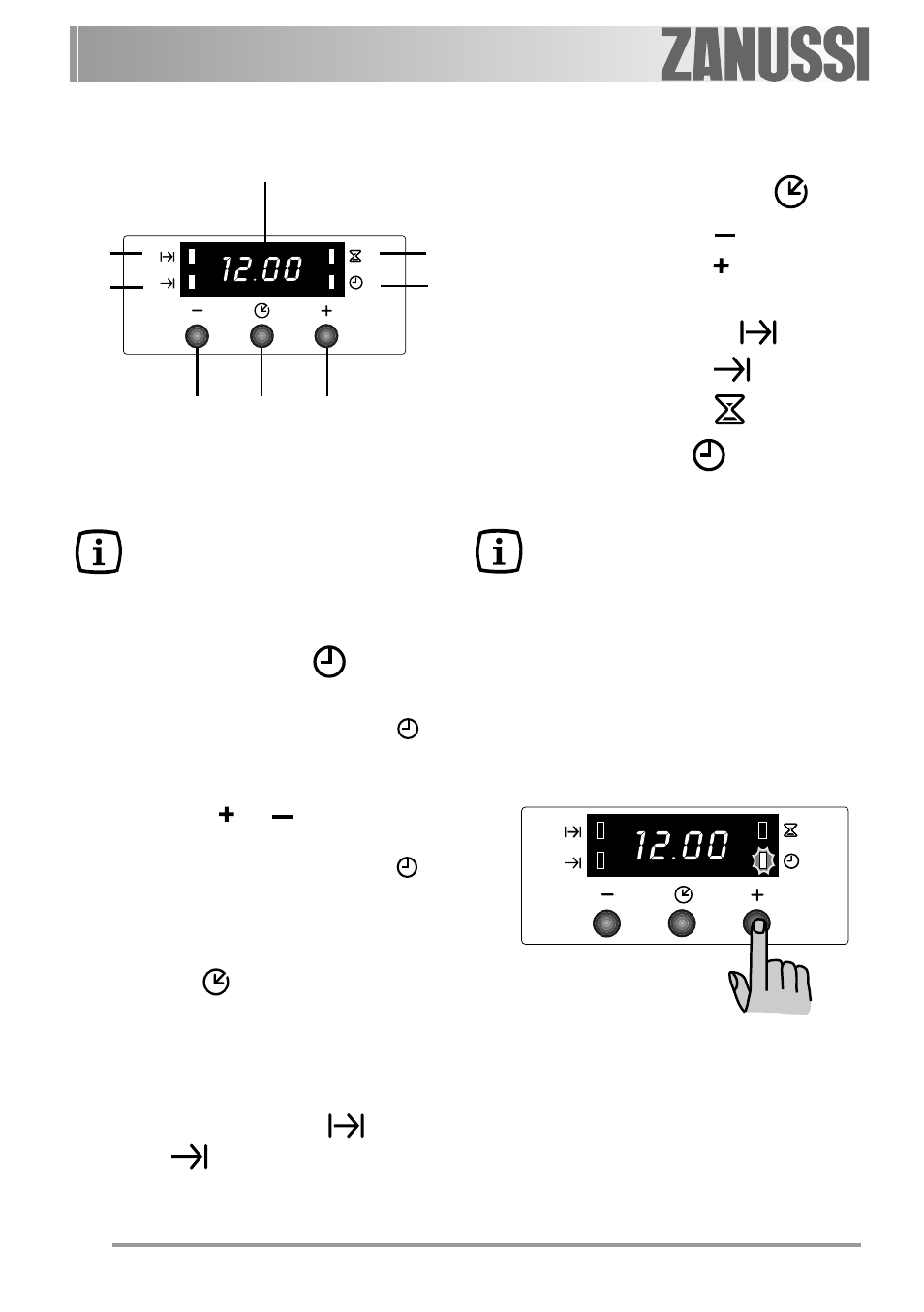 Electronic programmer | Zanussi ZOB 550 User Manual | Page 10 / 36