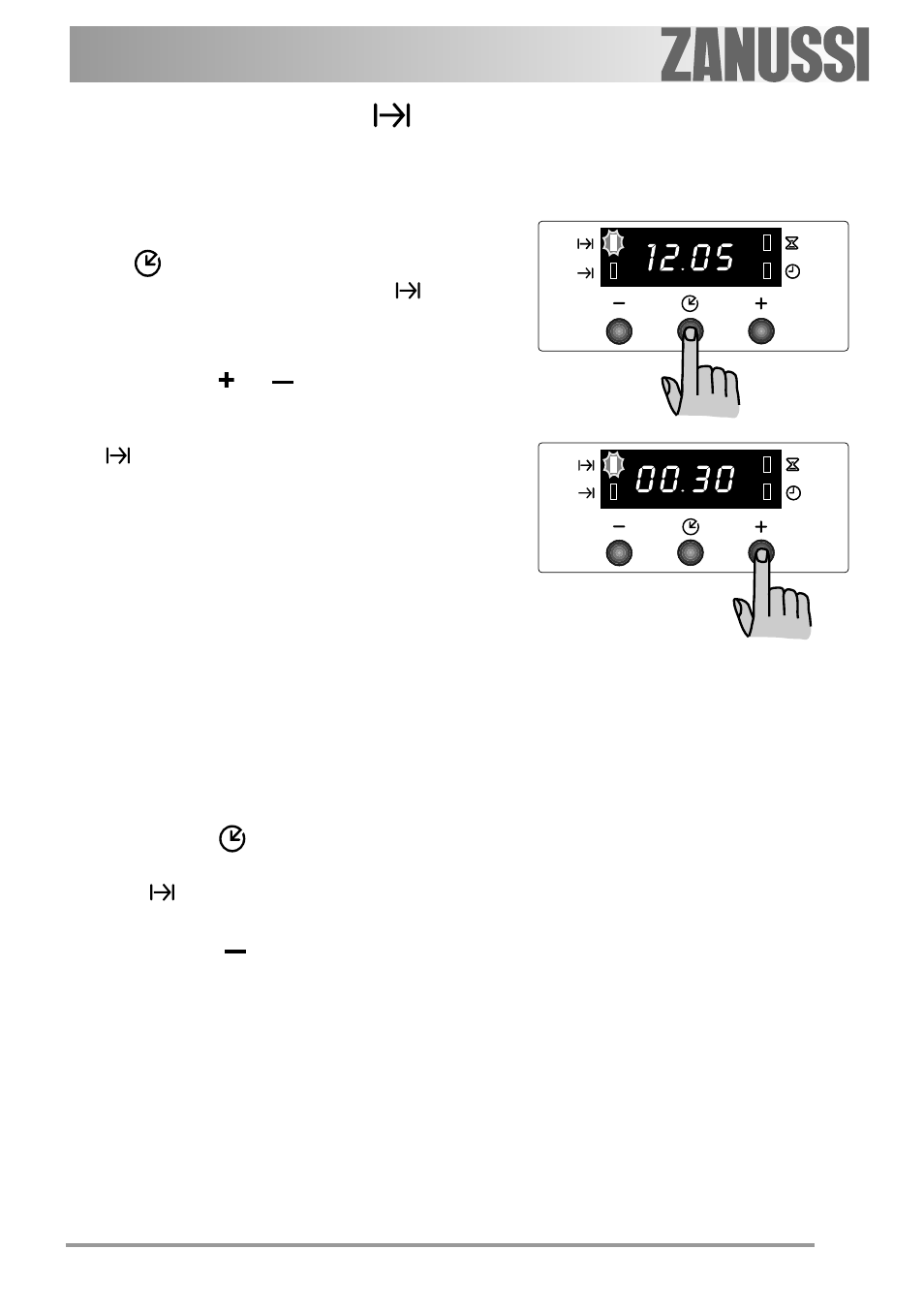 Cooking duration” function | Zanussi ZOB 550 User Manual | Page 11 / 36