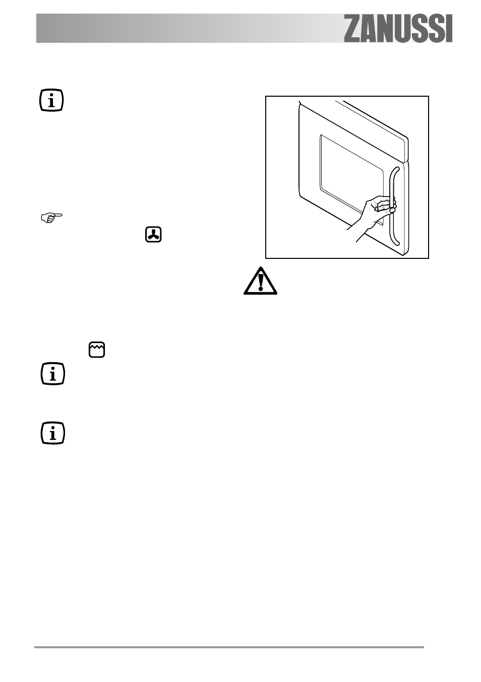 Before the first use | Zanussi ZOB 550 User Manual | Page 9 / 36