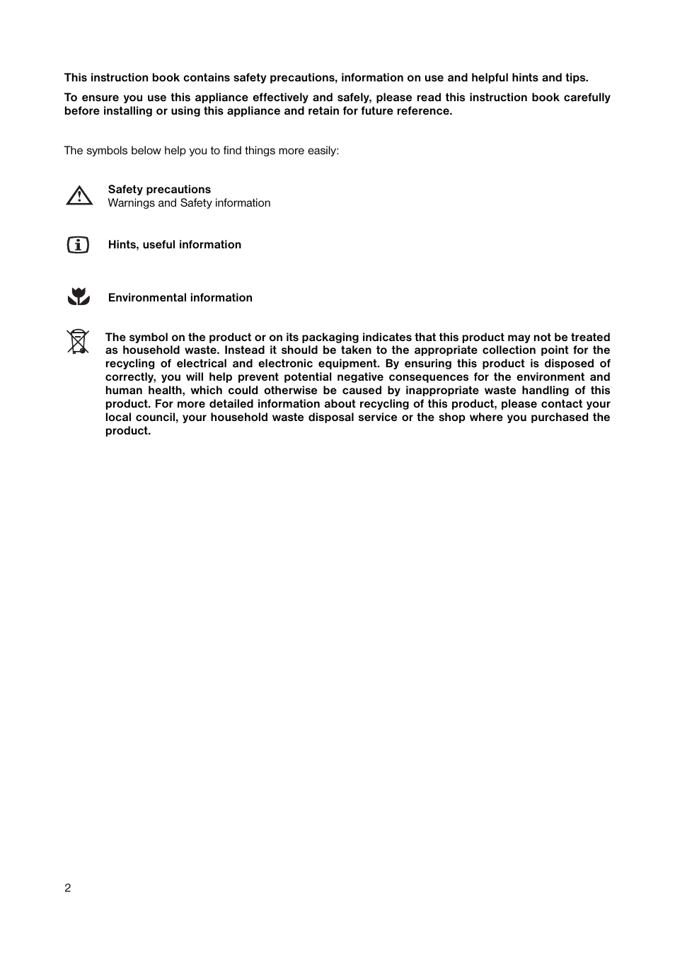 Zanussi ZUT 113W User Manual | Page 2 / 20