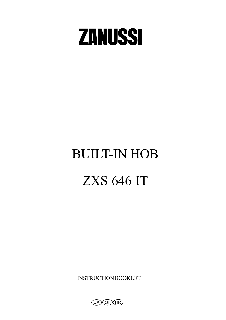 Zanussi ZXS 646 IT User Manual | 16 pages