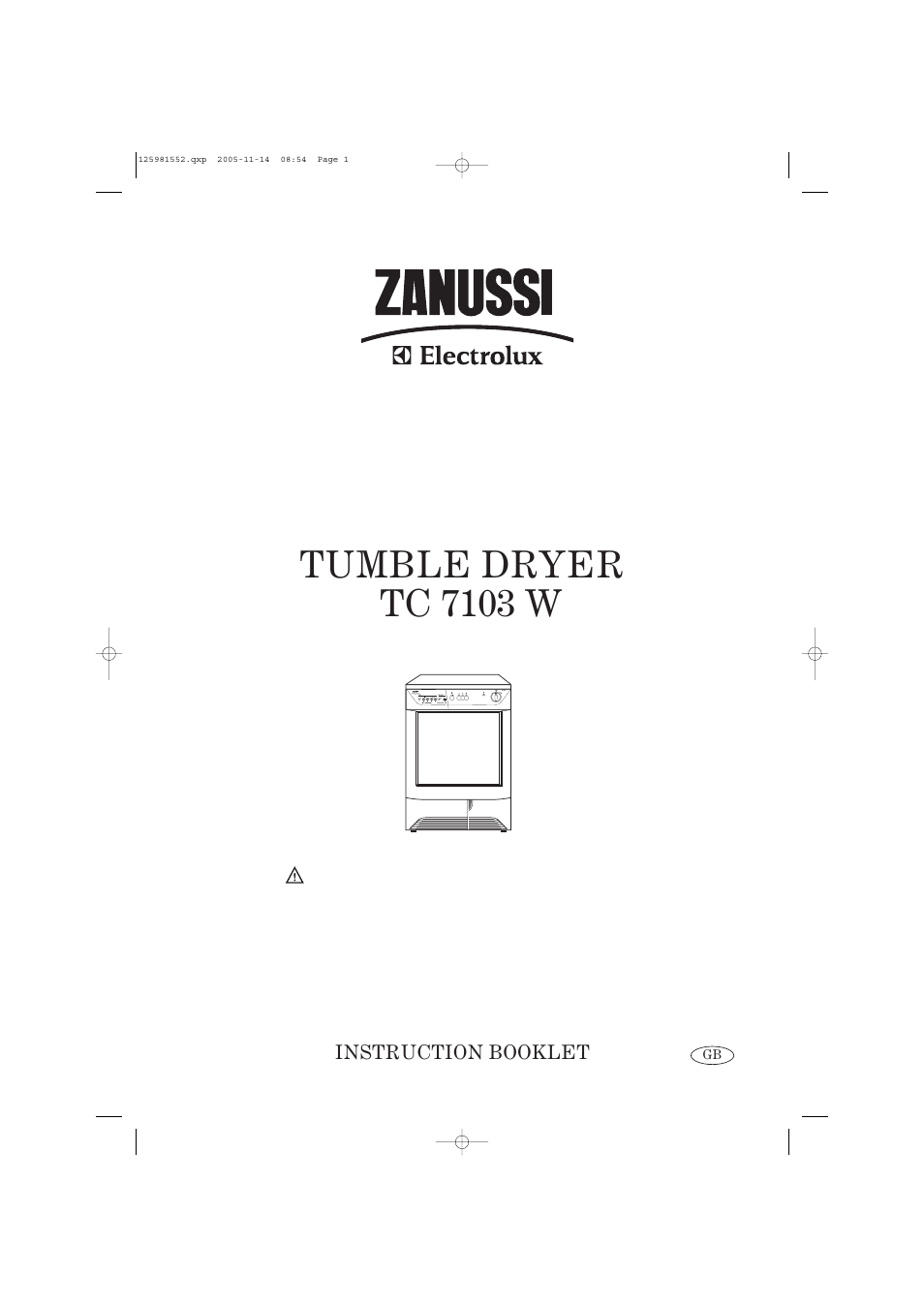 Zanussi TC 7103 W User Manual | 16 pages
