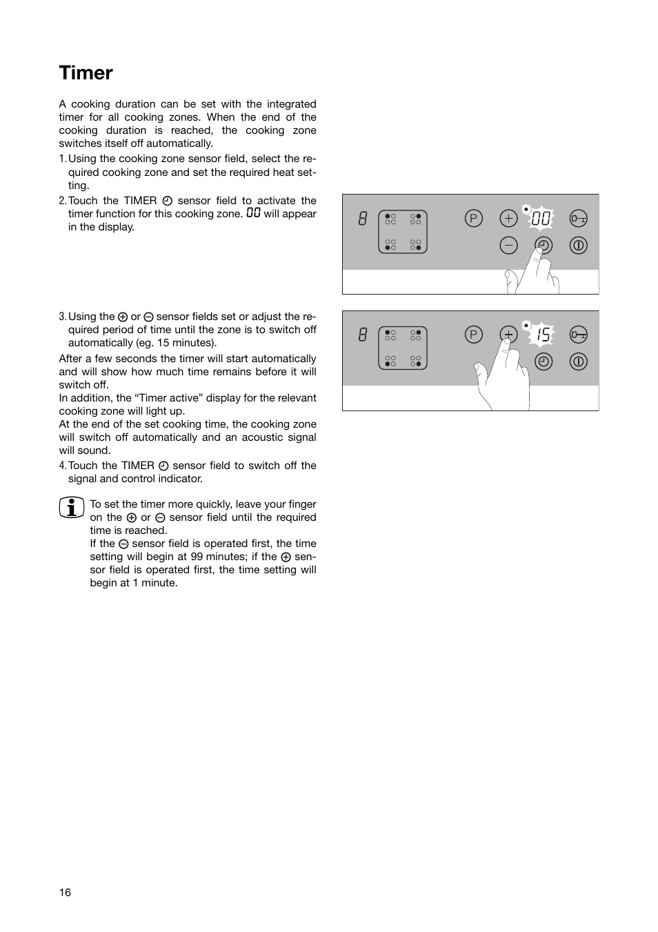 Timer | Zanussi ZKT 650 D User Manual | Page 16 / 32