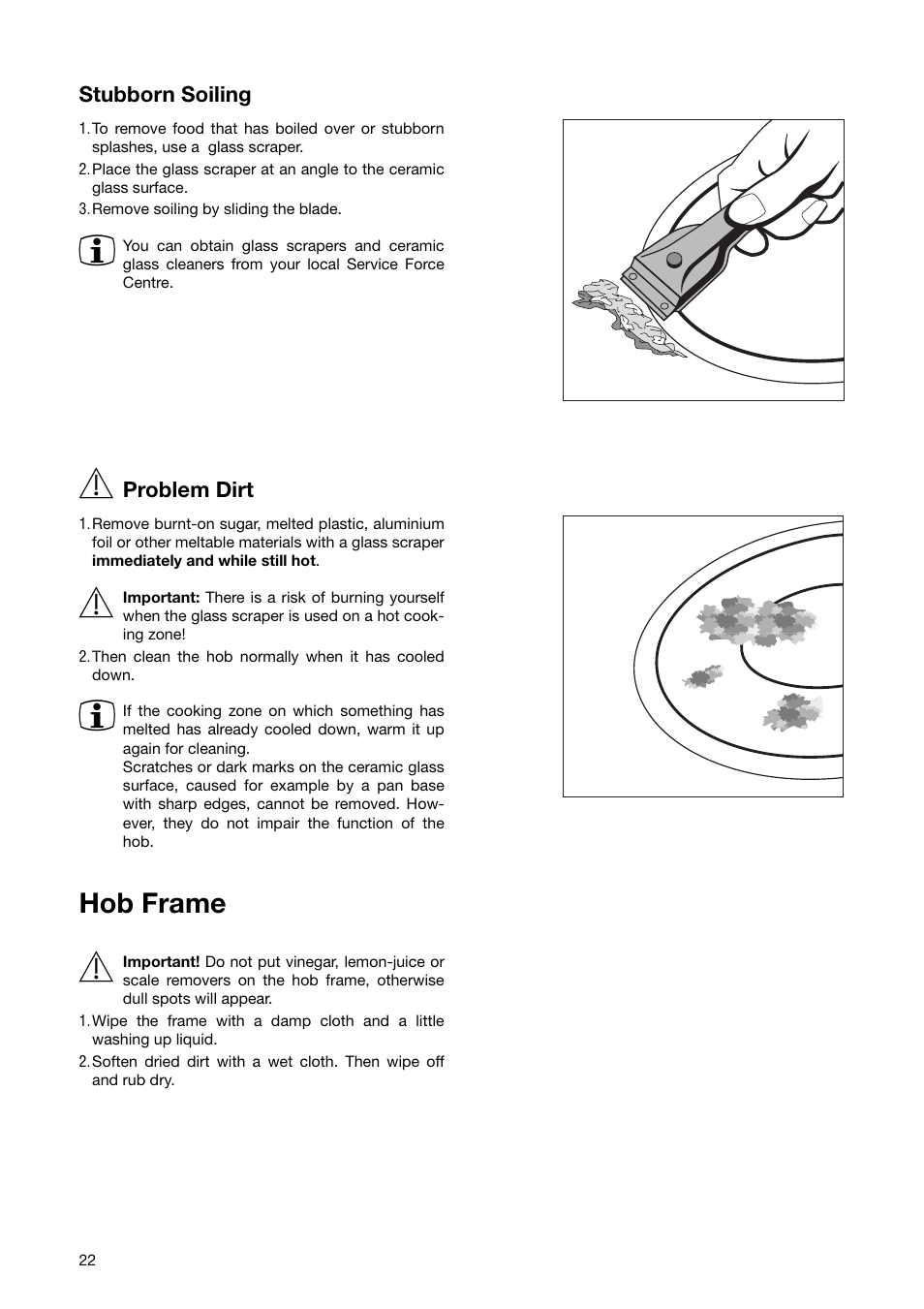 Hob frame | Zanussi ZKT 863 LX User Manual | Page 22 / 32
