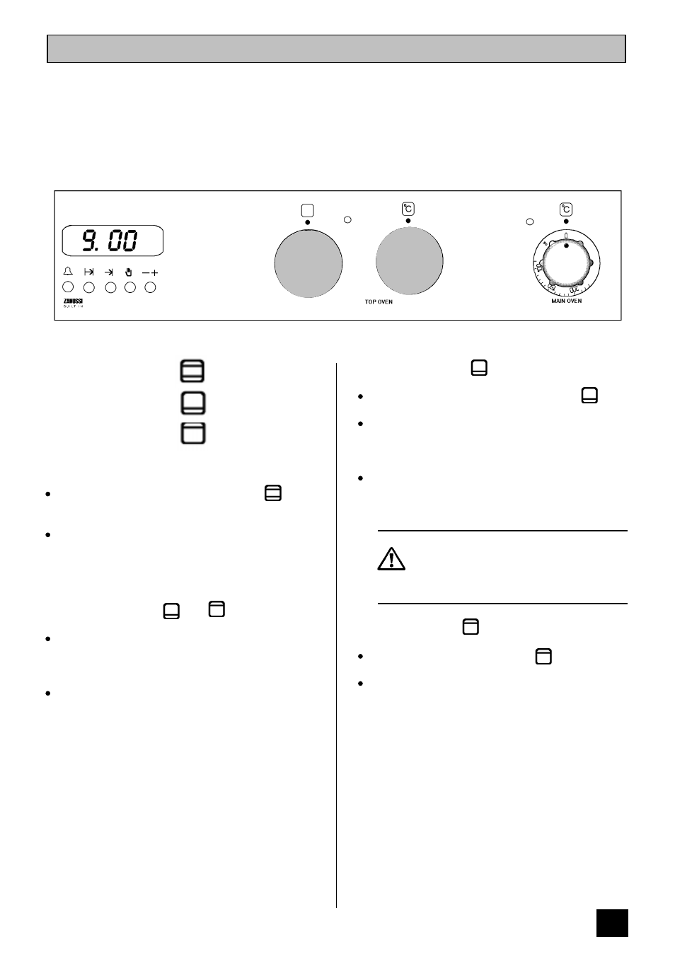 The top oven | Zanussi ZDF867X User Manual | Page 21 / 40