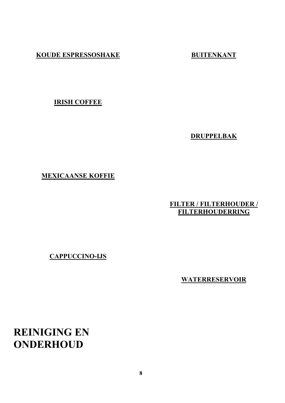 Reiniging en onderhoud | Zanussi ZCOF 637 X User Manual | Page 10 / 103