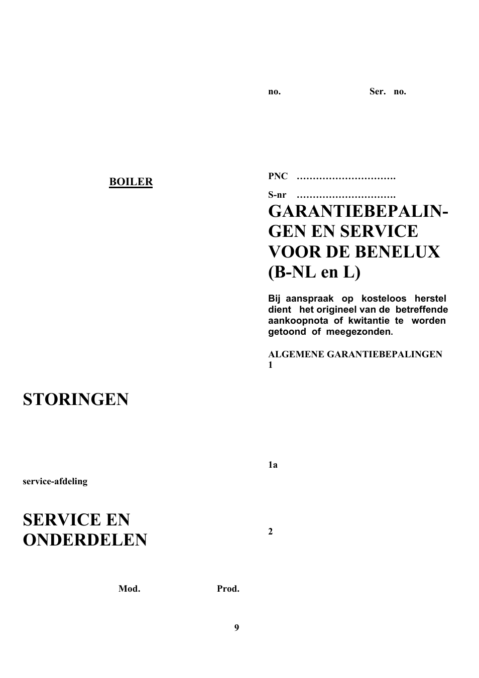 Storingen, Service en onderdelen | Zanussi ZCOF 637 X User Manual | Page 11 / 103