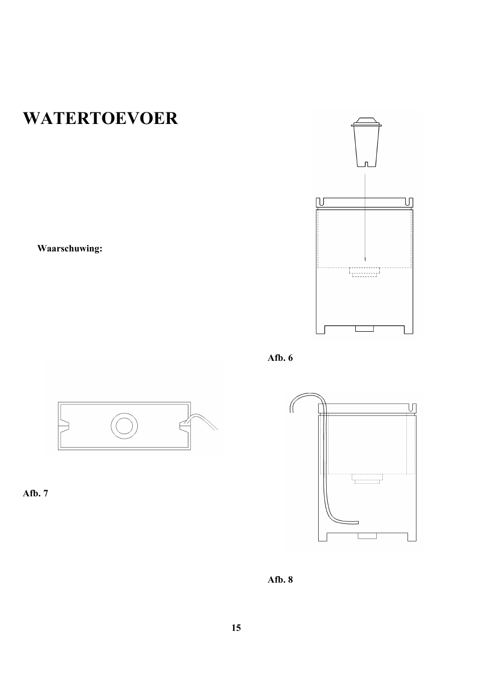 Watertoevoer | Zanussi ZCOF 637 X User Manual | Page 17 / 103