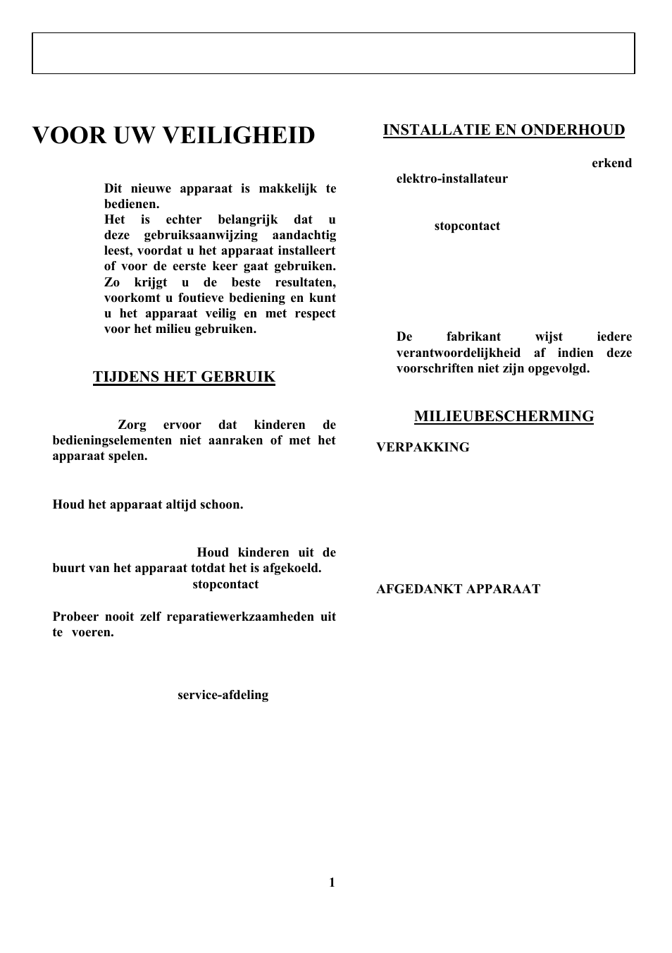 Nederlands, Voor uw veiligheid | Zanussi ZCOF 637 X User Manual | Page 3 / 103