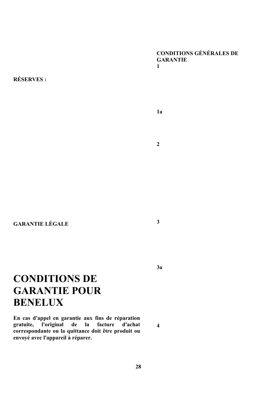 Conditions de garantie pour benelux | Zanussi ZCOF 637 X User Manual | Page 30 / 103