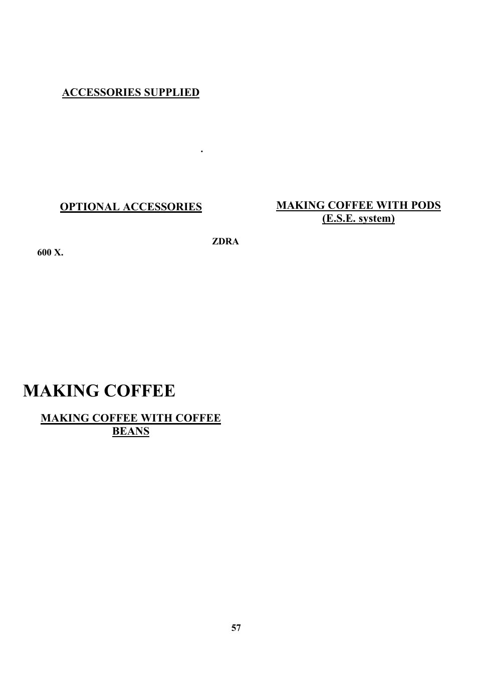 Making coffee | Zanussi ZCOF 637 X User Manual | Page 59 / 103