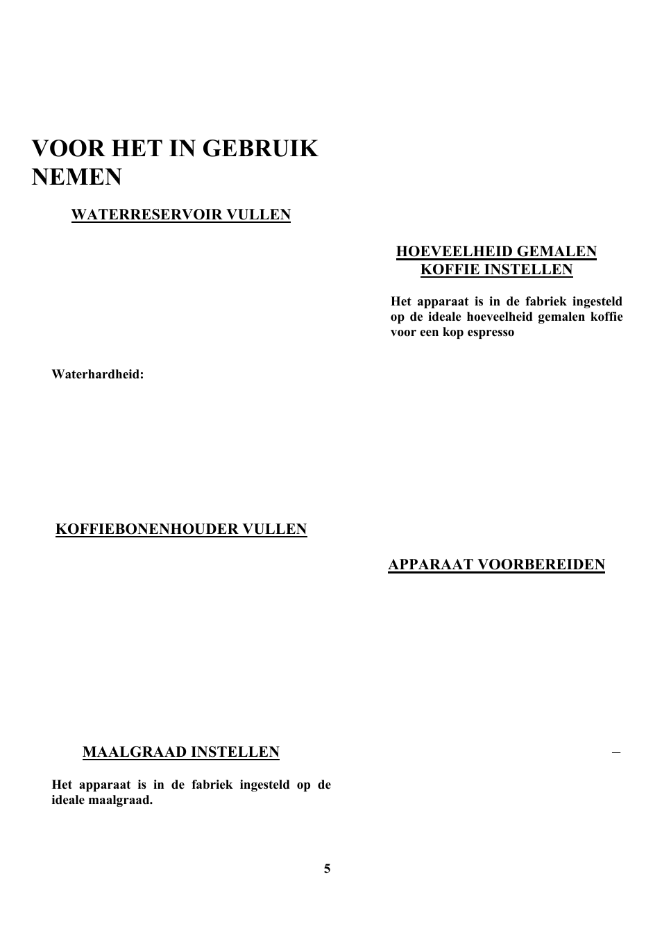 Voor het in gebruik nemen | Zanussi ZCOF 637 X User Manual | Page 7 / 103