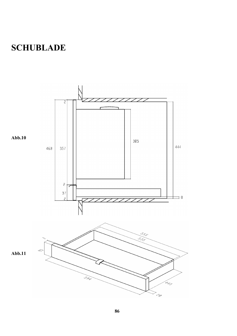 Schublade | Zanussi ZCOF 637 X User Manual | Page 88 / 103