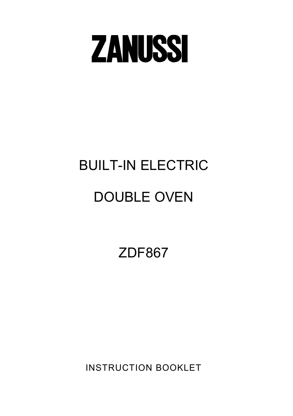 Zanussi ZDF867 User Manual | 36 pages