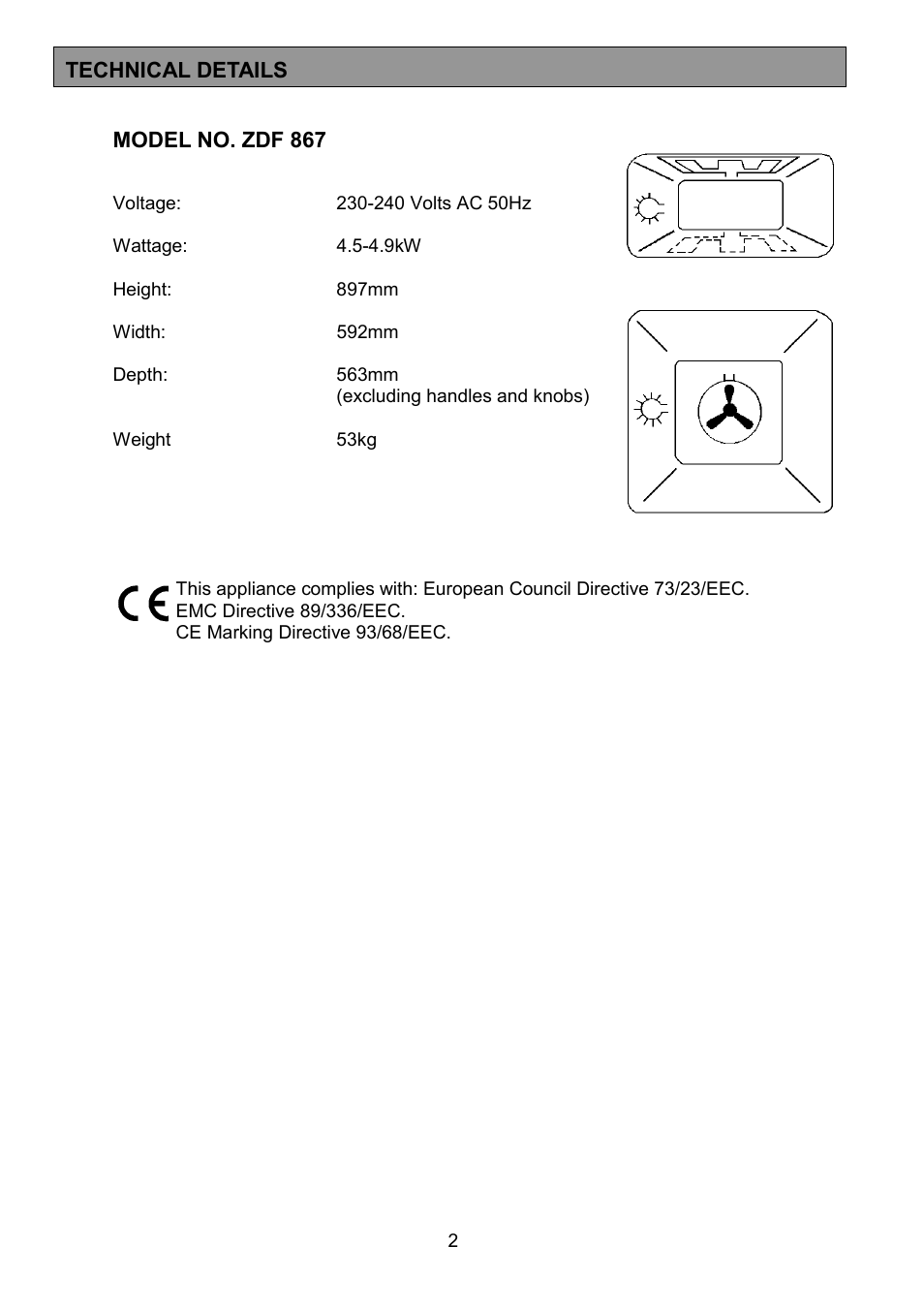 Zanussi ZDF867 User Manual | Page 2 / 36