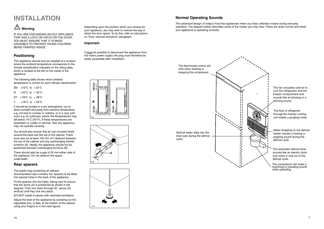 Installation | Zanussi ZX 55/4 W User Manual | Page 14 / 20