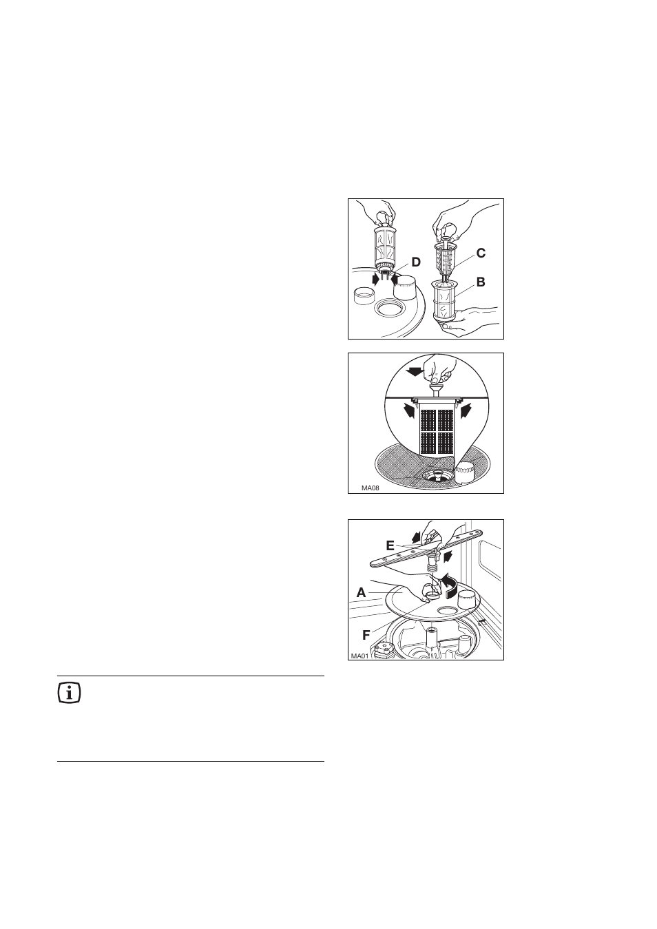 Maintenance and cleaning, Internal cleaning, Cleaning the central filters | Cleaning the large filter | Zanussi DW 914 User Manual | Page 14 / 24