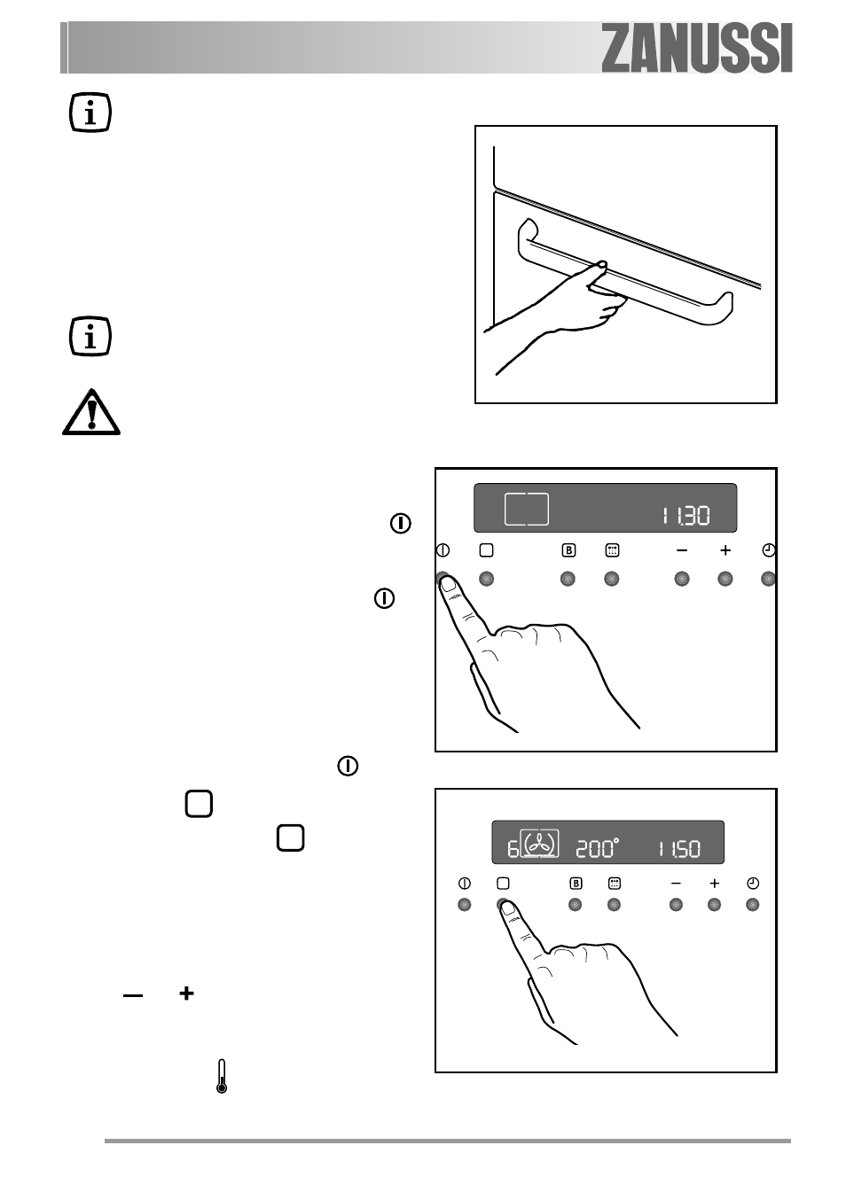 On/off" push button, How to select a cooking function | Zanussi ZYB 594 User Manual | Page 10 / 48