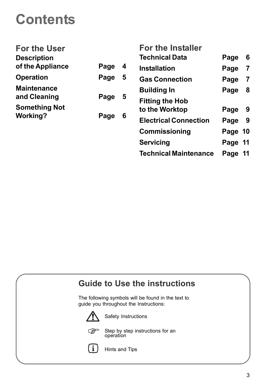 Zanussi ZGG649 User Manual | Page 3 / 11