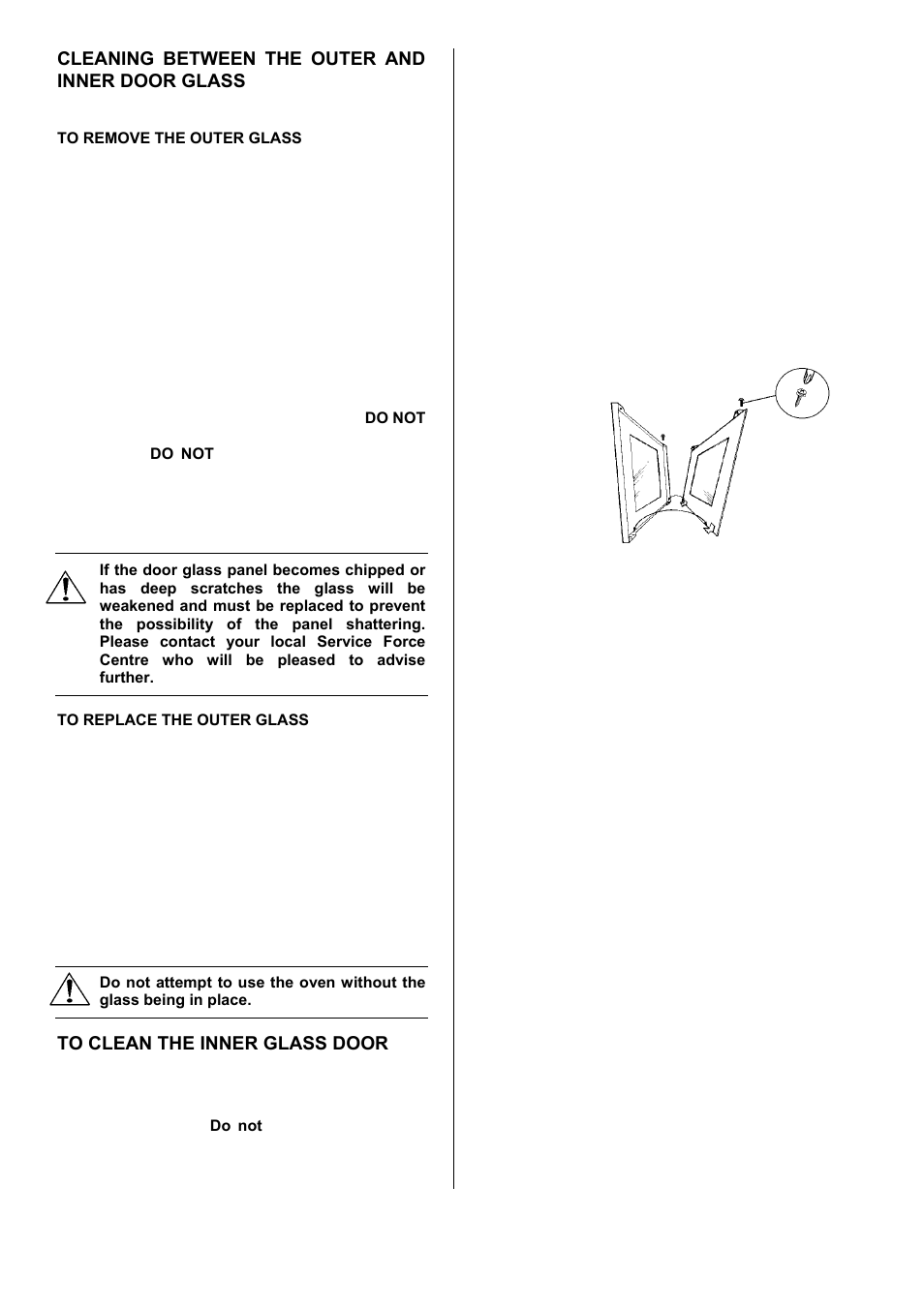 25 cleaning between the outer and inner door glass | Zanussi ZCE 7551 User Manual | Page 25 / 32