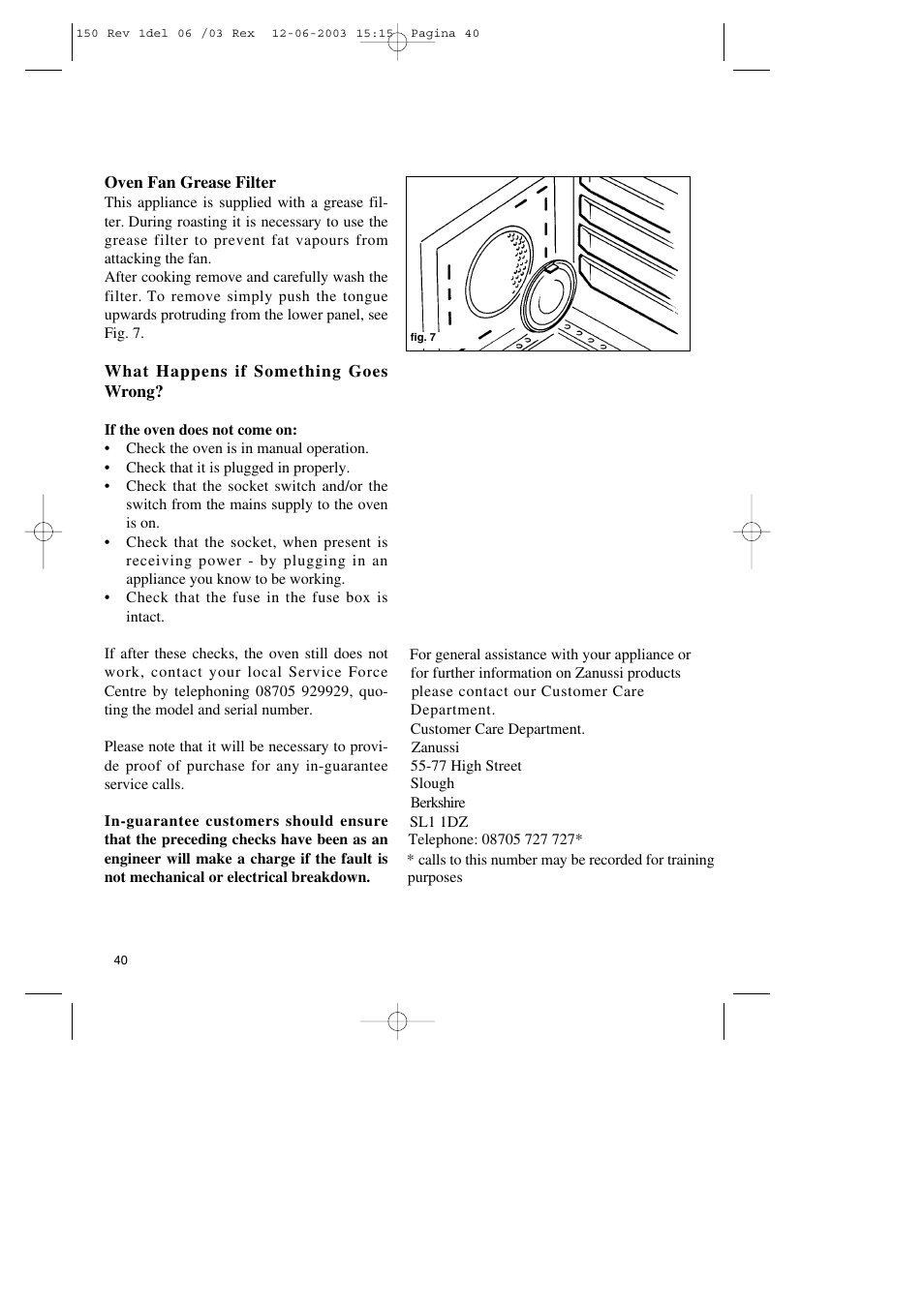 Zanussi ZBM 799 User Manual | Page 20 / 24